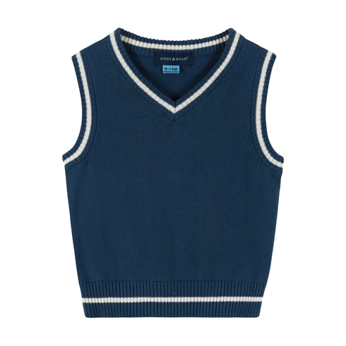 Infant 4-Piece Plaid & Sweater Vest Set | Green & Navy